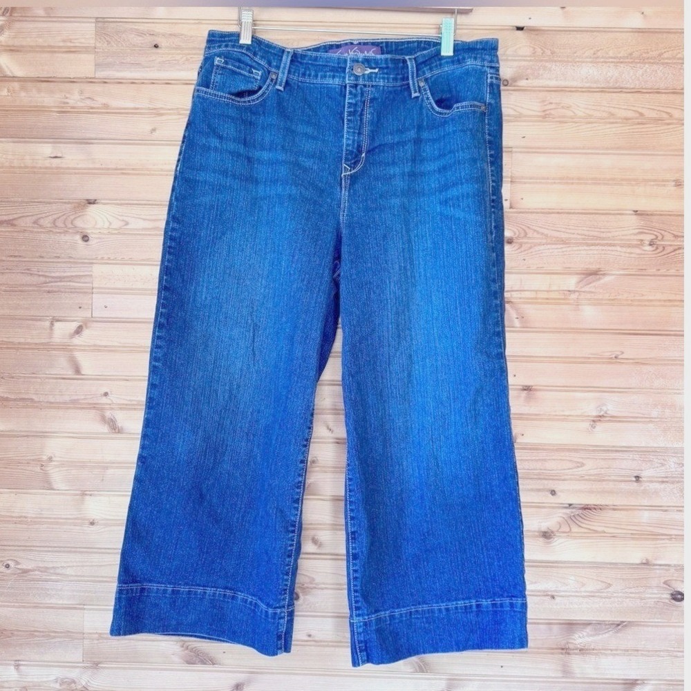 Gloria Vanderbilt Jeans Wide-Leg Crop Dark Denim 14
